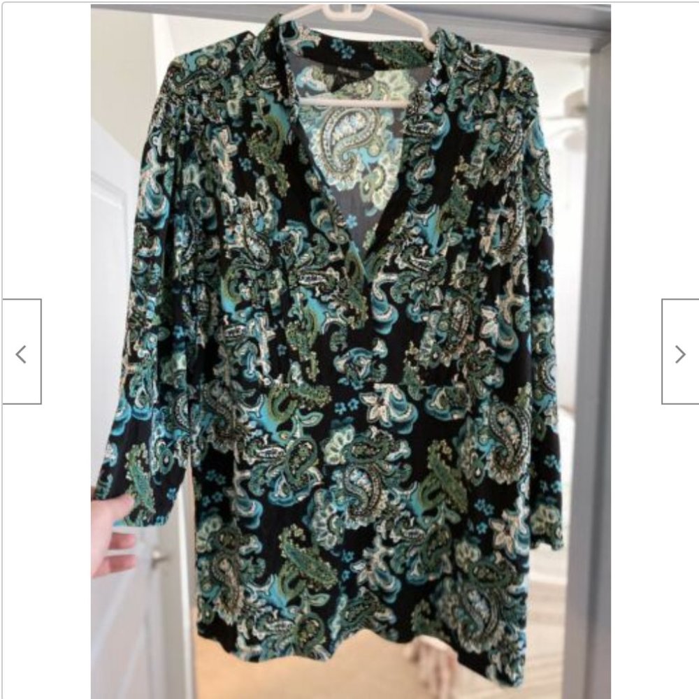 Style & Co. V-Neck Top - Paisley - 3x - NWOT